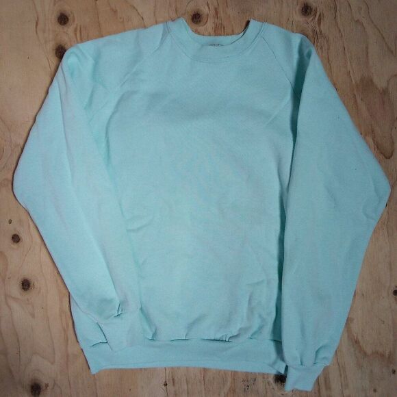 Vintage Jerzees Blank Crewneck Sweatshirt Light Blue - Picture 1 of 5